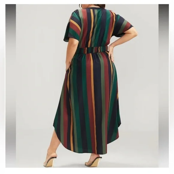 NWT Bloomchic Multicolor Striped Maxi Dress - Picture 2 of 7